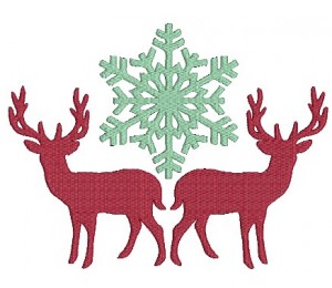 Stickdatei - Fancy Christmas Hirsche mit Schneeflocke